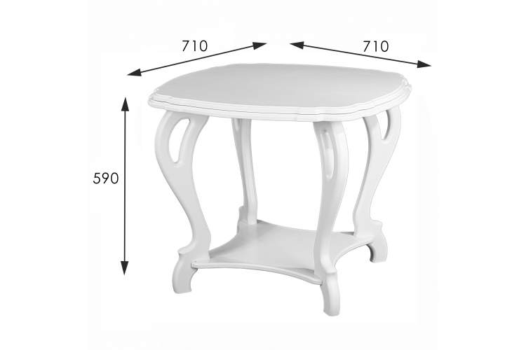 Стол журнальный Кофейный П молочный дуб Л-10