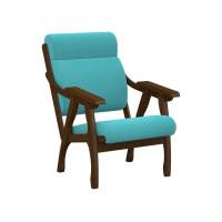 Кресло Вега 10 ткань бирюза, каркас орех