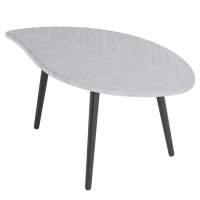 Стол журнальный Берли (12 мм) дуб грей/чёрный в гостиную