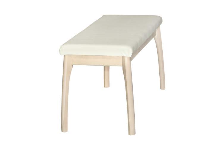 Скамья для прихожей мягкая, экокожа крем, каркас лак-1