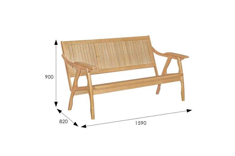 Диван-скамья Массив решетка, каркас бук-15