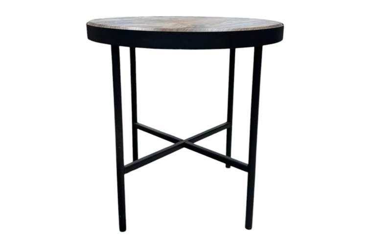 Стол журнальный МеталлАрт М011 МАЛЫЙ коричневый дуб/черный-1