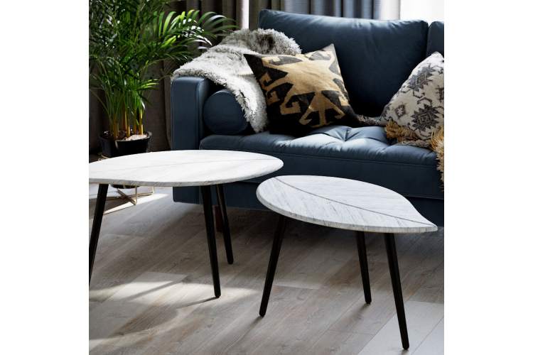 Стол журнальный Берли (12 мм) дуб грей/чёрный-2