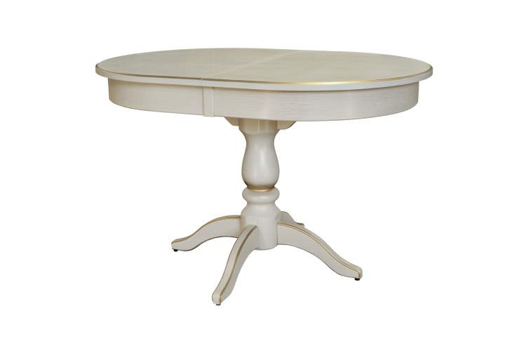 Стол обеденный Тарун 4 раздвижной слоновая кость/золото 120/160*84