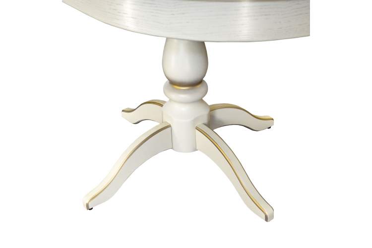 Стол обеденный Тарун 4 раздвижной слоновая кость/золото 120/160*84-2