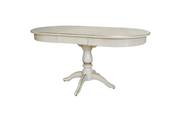 Стол обеденный Тарун 4 раздвижной слоновая кость/золото 120/160*84-3