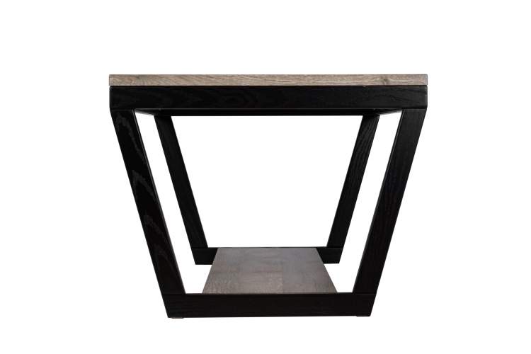 Стол журнальный BeautyStyle 33 дуб крымский состаренный/венге/стекло черное-3