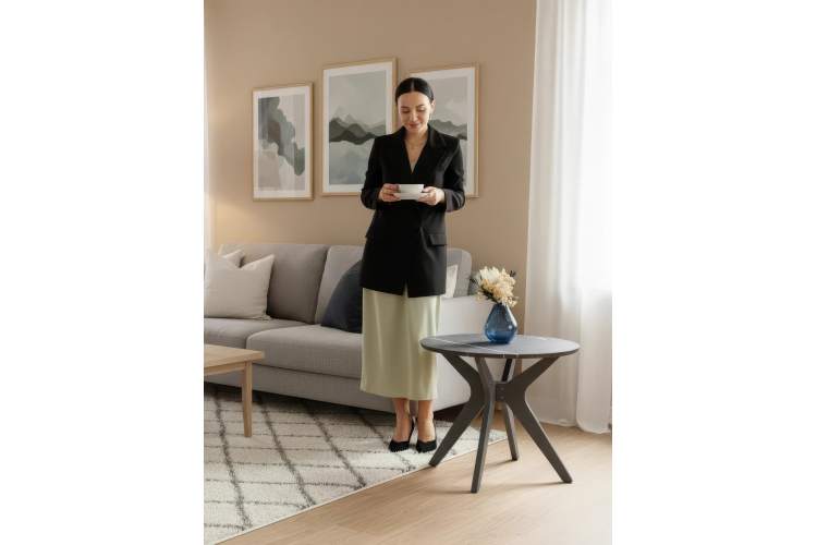 Стол журнальный Сабин 1 торос графит софт/серый графит-7