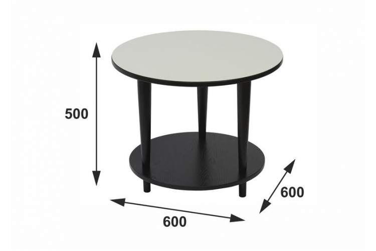 Стол журнальный BeautyStyle 10 венге/стекло белое-2