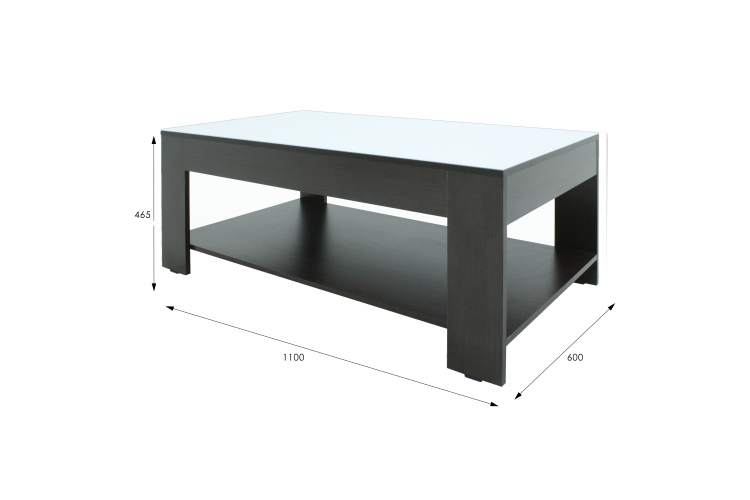 Стол журнальный BeautyStyle 26 венге/стекло белое-11