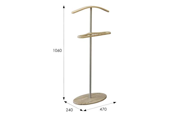 Вешалка костюмная Дэви 3 металлик/дуб сонома-1