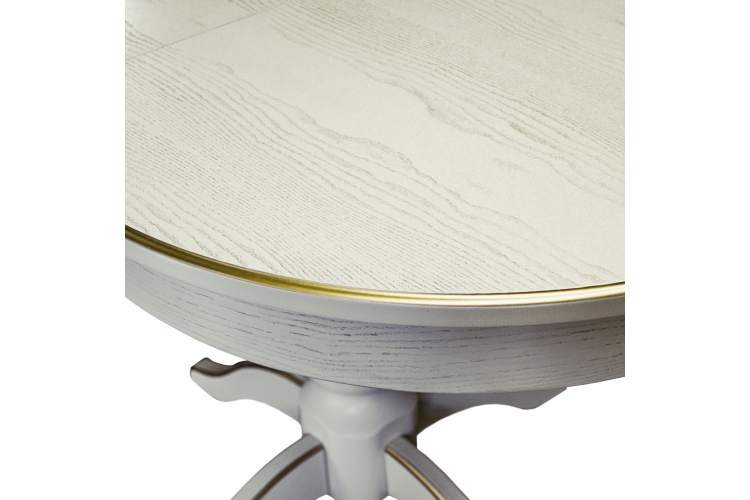 Стол обеденный Тарун 4 раздвижной слоновая кость/золото 120/160*84-1