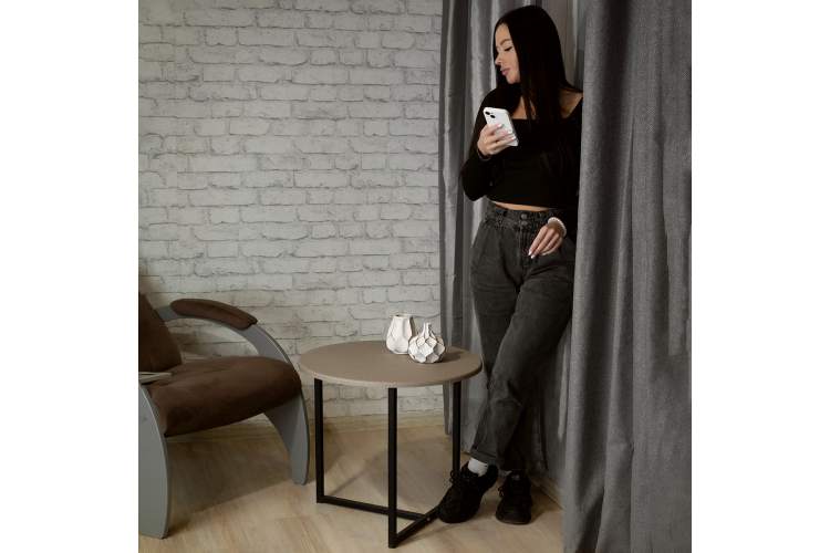 Стол журнальный BeautyStyle 27 текстиль темный/черный-10