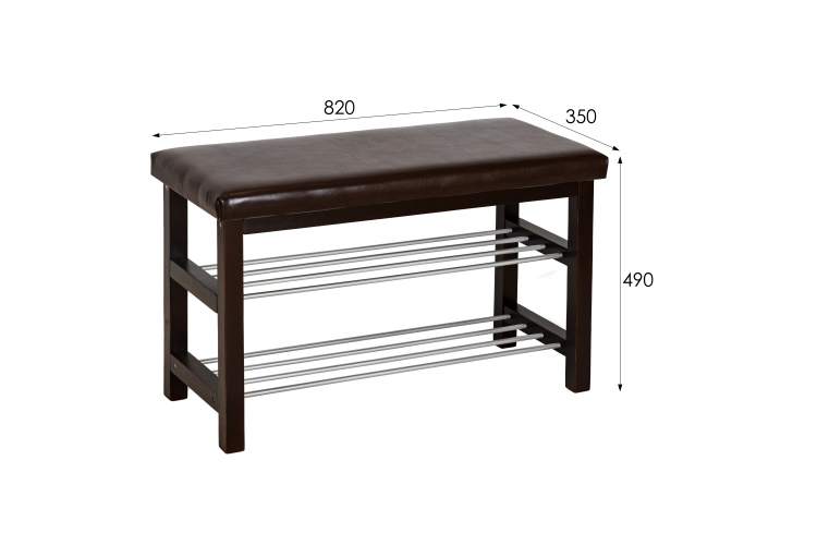 Банкетка BeautyStyle 4 темно-коричневый/экокожа коричневый-9