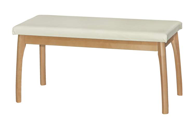 Скамья для прихожей мягкая, экокожа крем, каркас бук