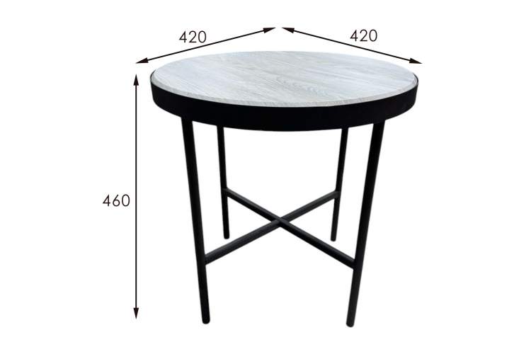 Стол журнальный МеталлАрт М011 МАЛЫЙ бежевый дуб/черный-8