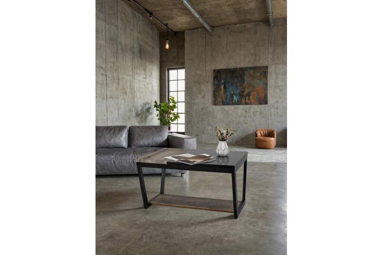 Стол журнальный BeautyStyle 31 дуб крымский состаренный/венге/стекло черное-13