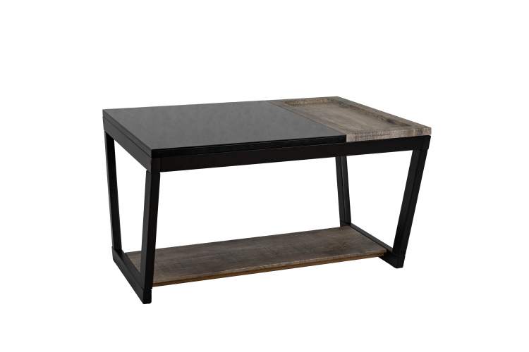 Стол журнальный BeautyStyle 31 дуб крымский состаренный/венге/стекло черное