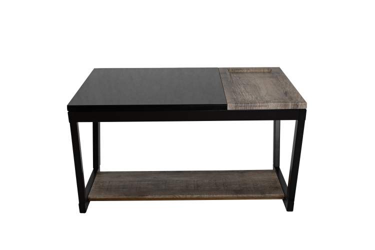 Стол журнальный BeautyStyle 31 дуб крымский состаренный/венге/стекло черное-3