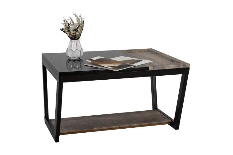 Стол журнальный BeautyStyle 31 дуб крымский состаренный/венге/стекло черное-10