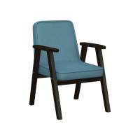 Кресло Ретро ткань голубой, каркас венге