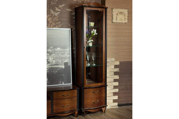Шкаф-витрина Джульетта, орех Л-7