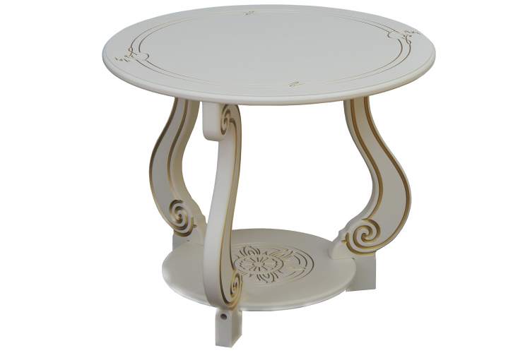 Стол журнальный Грация (М) слоновая кость/золото