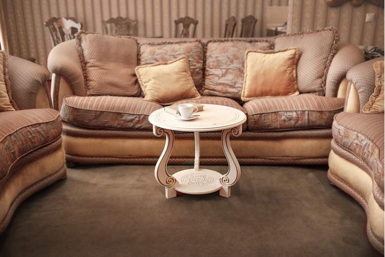 Стол журнальный Грация (М) слоновая кость/золото-1