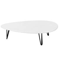 Стол журнальный Дадли белый бетон/чёрный в гостиную