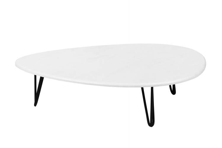 Стол журнальный Дадли белый бетон/чёрный