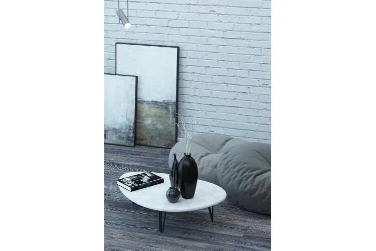 Стол журнальный Дадли белый бетон/чёрный-1