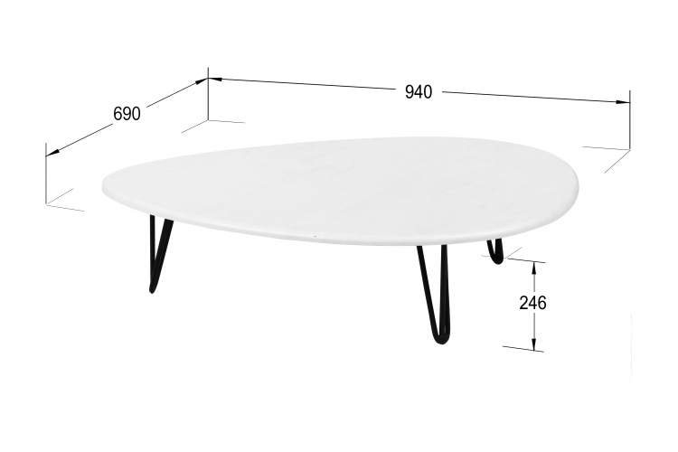 Стол журнальный Дадли белый бетон/чёрный-3