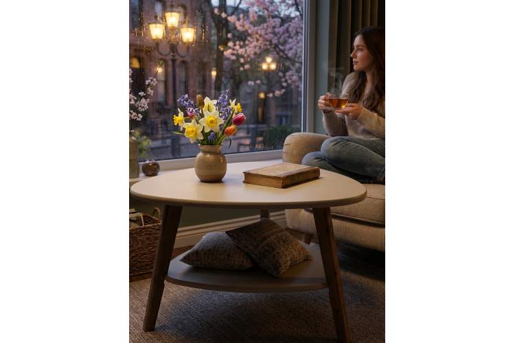 Стол журнальный Бруклин латте/орех кантри-8