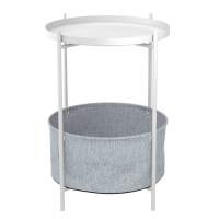 Стол журнальный Берген рогожка 82/82/белый муар в гостиную