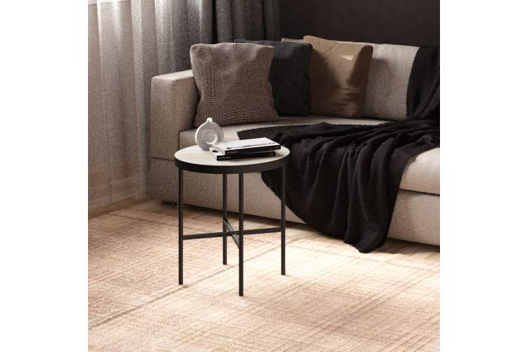 Стол журнальный МеталлАрт М011 МАЛЫЙ бежевый дуб/черный-5