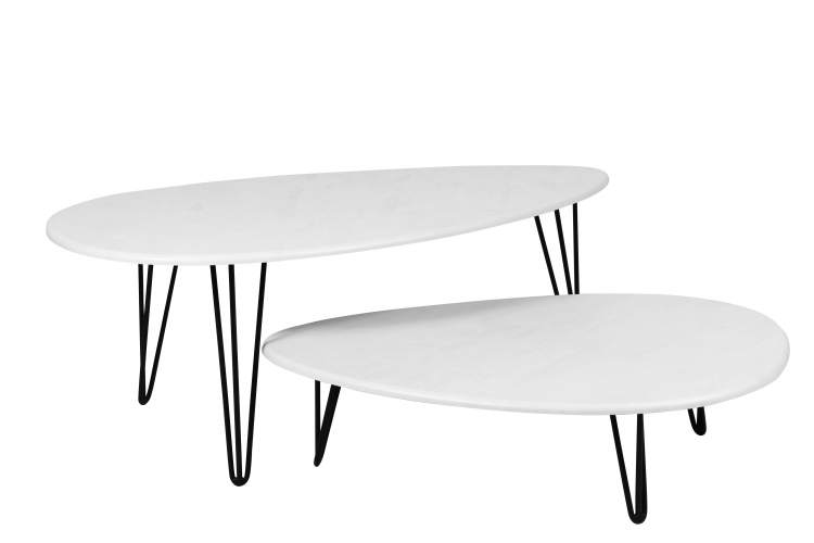 Стол журнальный Дадли белый бетон/чёрный-2