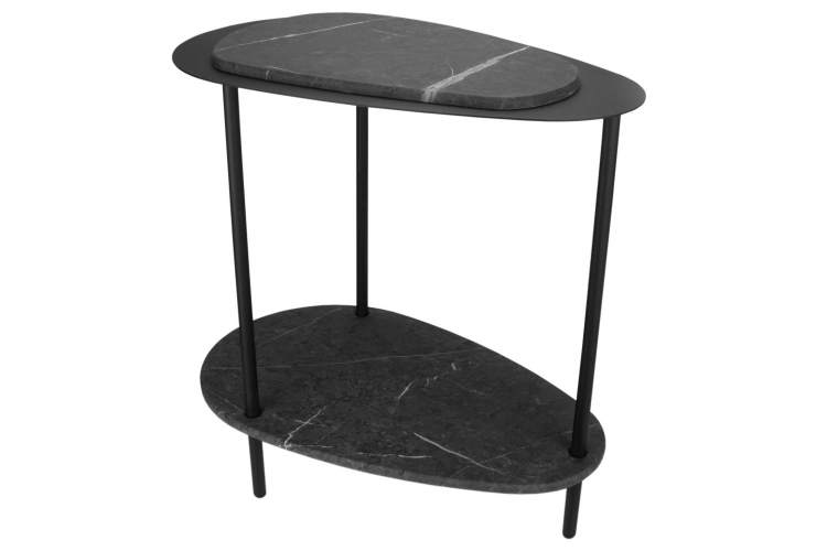Стол журнальный МеталлАрт М036 черный мрамор/черный