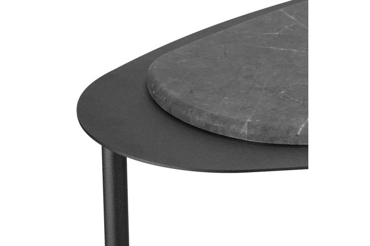 Стол журнальный МеталлАрт М036 черный мрамор/черный-1