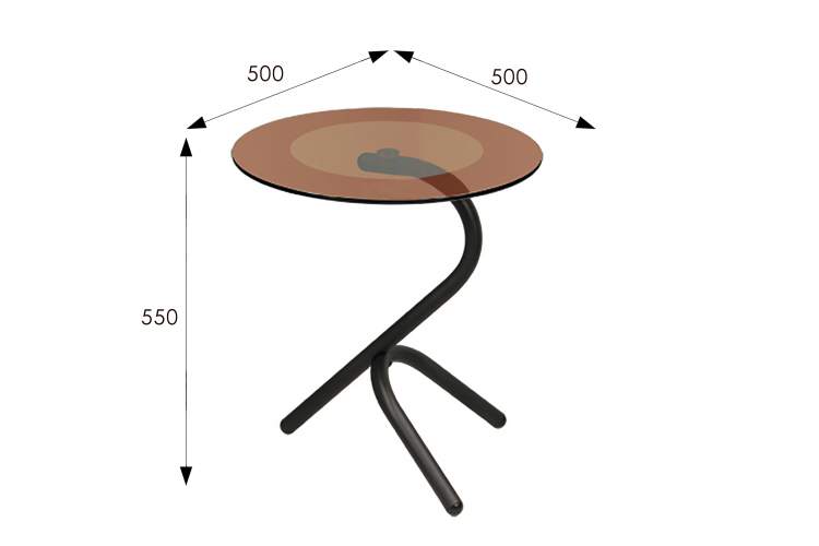 Стол журнальный Дуэт 5 черный/ тонированное-4