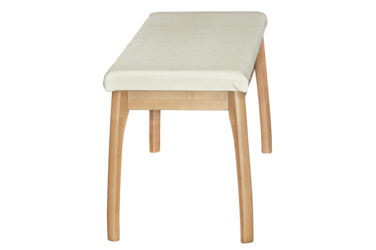 Скамья для прихожей мягкая, экокожа крем, каркас бук-1