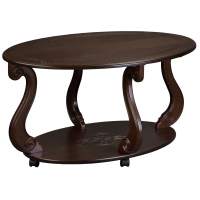 Стол журнальный Овация (М) на колесах темно-коричневый