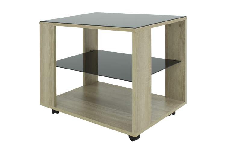 Стол журнальный BeautyStyle 5 сонома/стекло черное