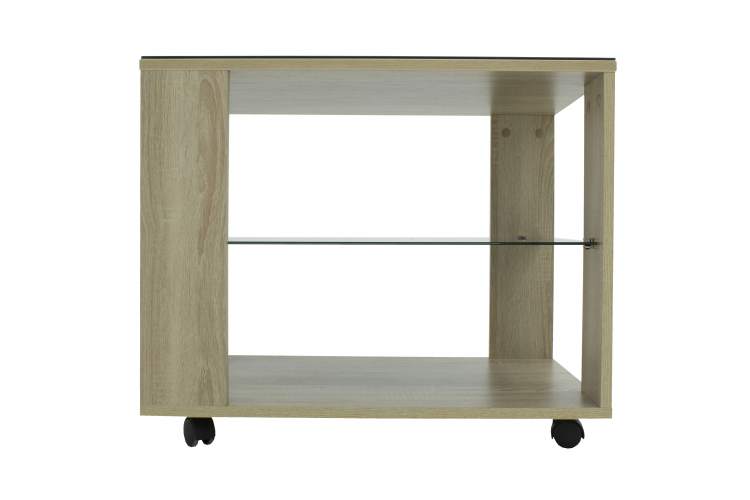 Стол журнальный BeautyStyle 5 сонома/стекло черное-2