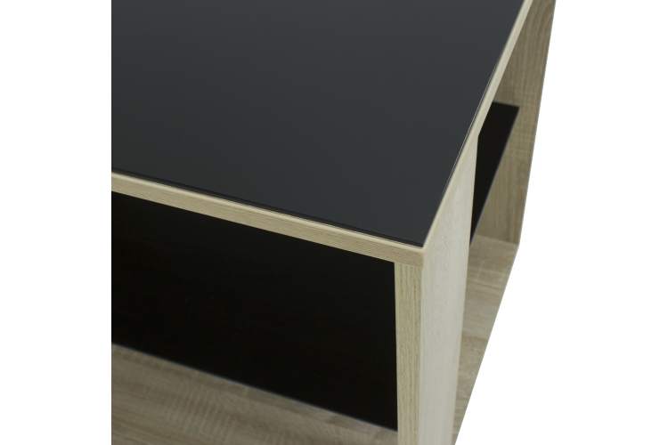 Стол журнальный BeautyStyle 5 сонома/стекло черное-4