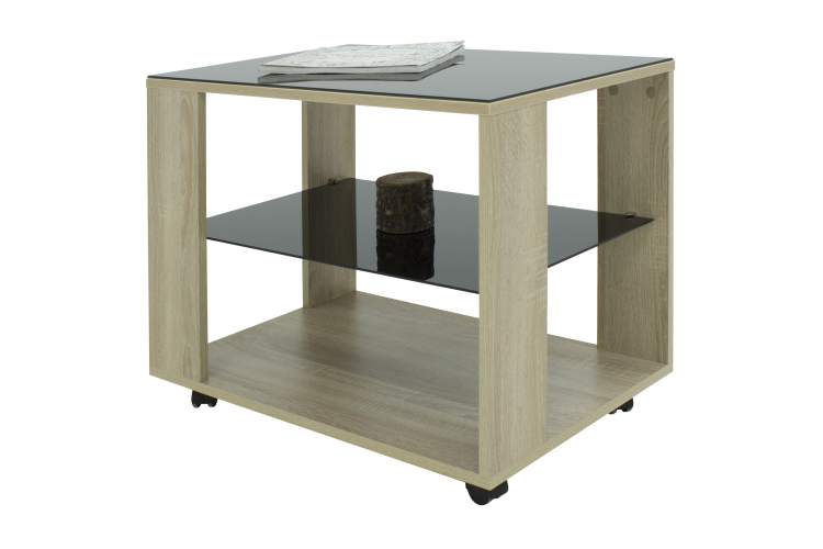 Стол журнальный BeautyStyle 5 сонома/стекло черное-8