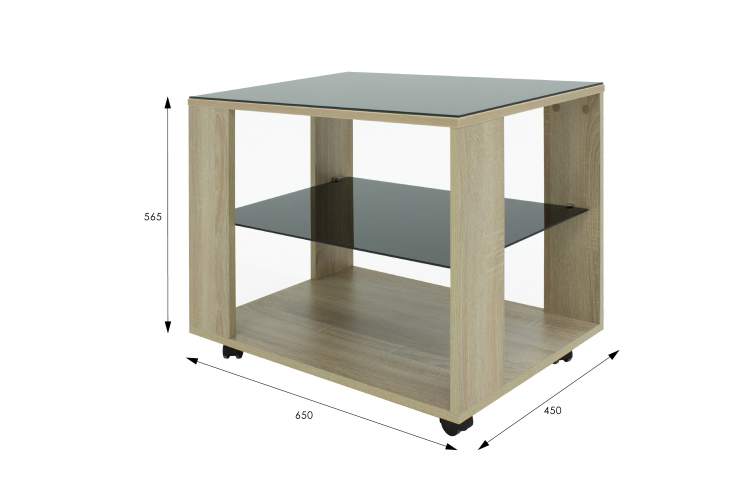 Стол журнальный BeautyStyle 5 сонома/стекло черное-11