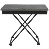 Стол универсальный трансформируемый АНДРЭ Loft ЛДСП терраццо/чёрный в гостиную