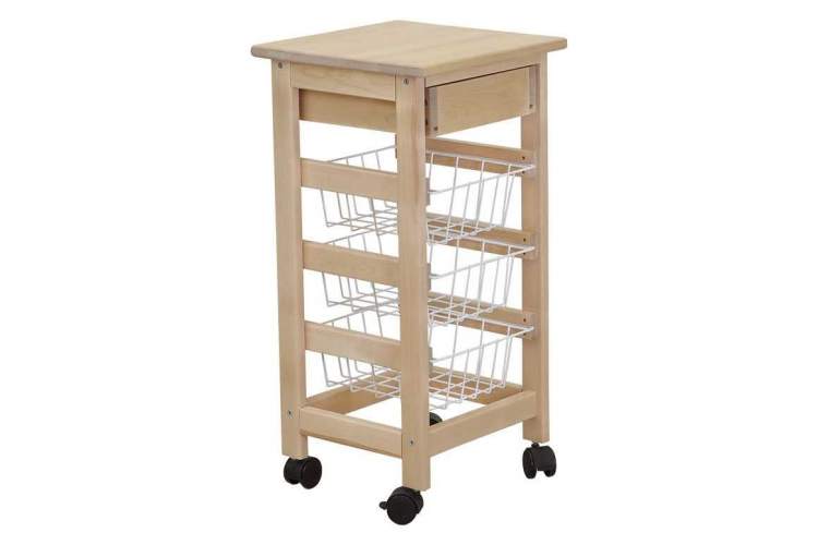 Тумба с ящиком и корзинами лак-1