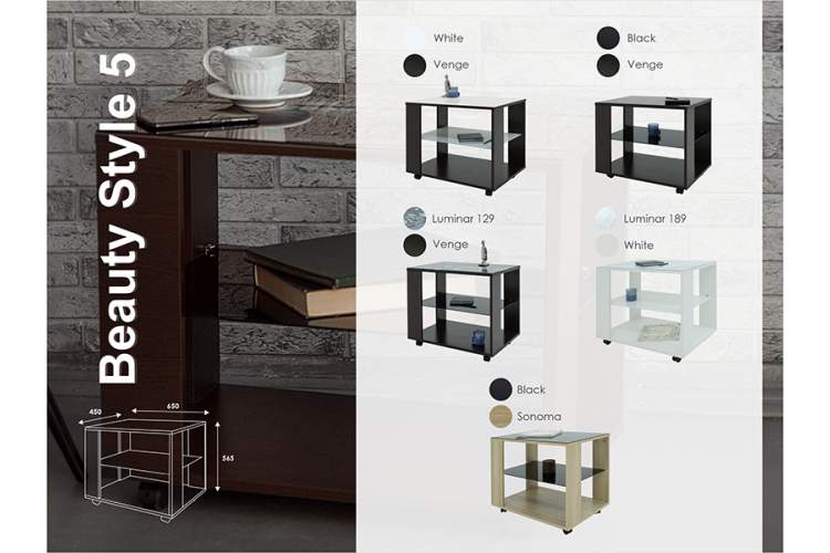 Стол журнальный BeautyStyle 5 сонома/стекло черное-13