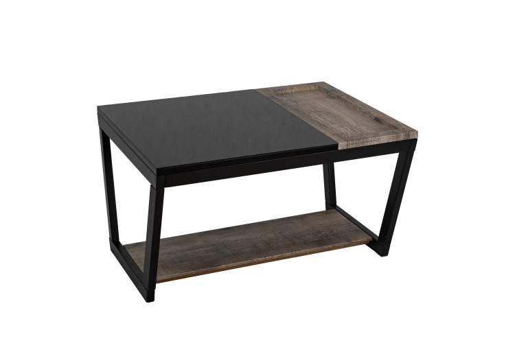 Стол журнальный BeautyStyle 31 дуб крымский состаренный/венге/стекло черное-2